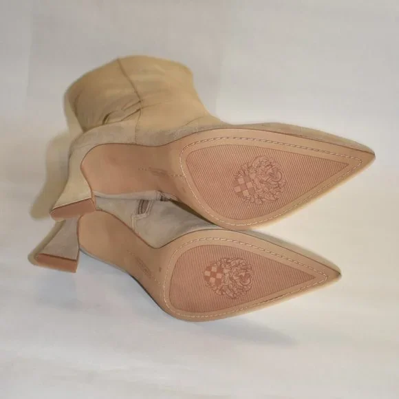New! Vince Camuto Tressara Pointed Toe Knee High Boot Tan Women’s Size 9 DD326